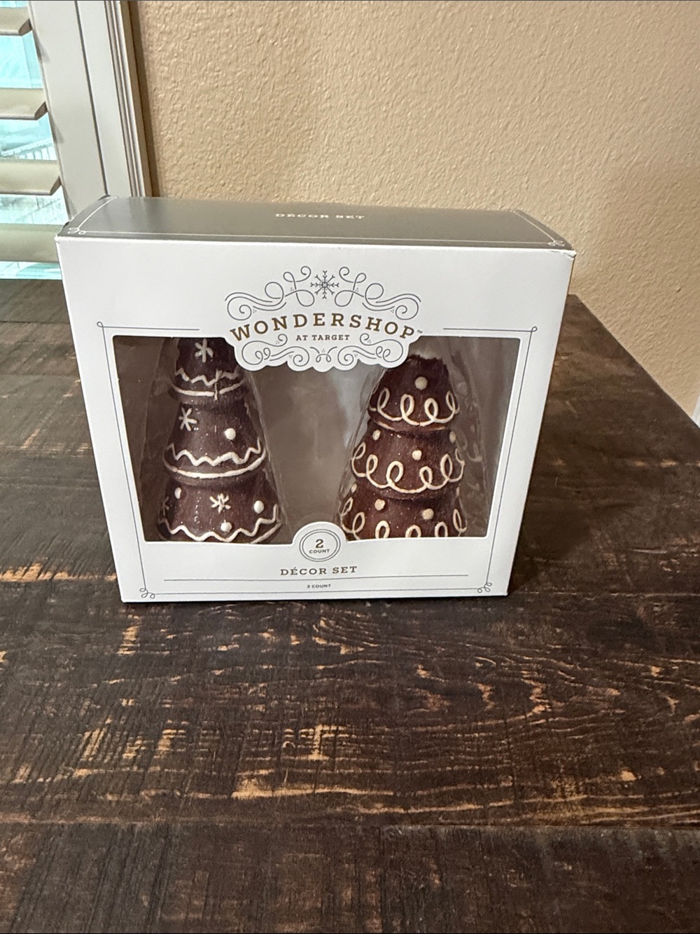 Wondershop Brown and Cream Gingerbread Tree Décor Set - 2 Pack